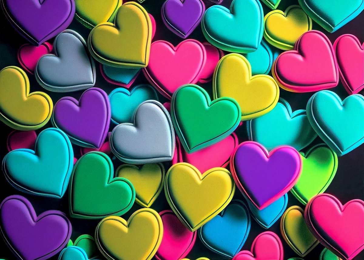 Colorfull Hart's 'Colorful Hearts' Poster, picture, metal print, paint by Steel Canvas ...