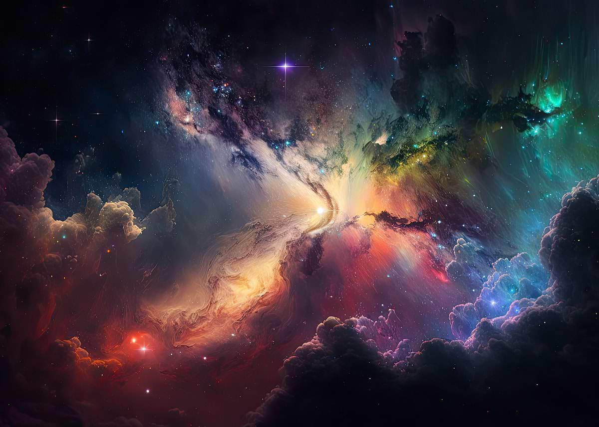 'Colorful Space 06' Poster, picture, metal print, paint by KyzArt ...