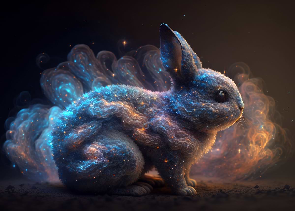 'Spirit Animal Rabbit' Poster, picture, metal print, paint by Jiri ...