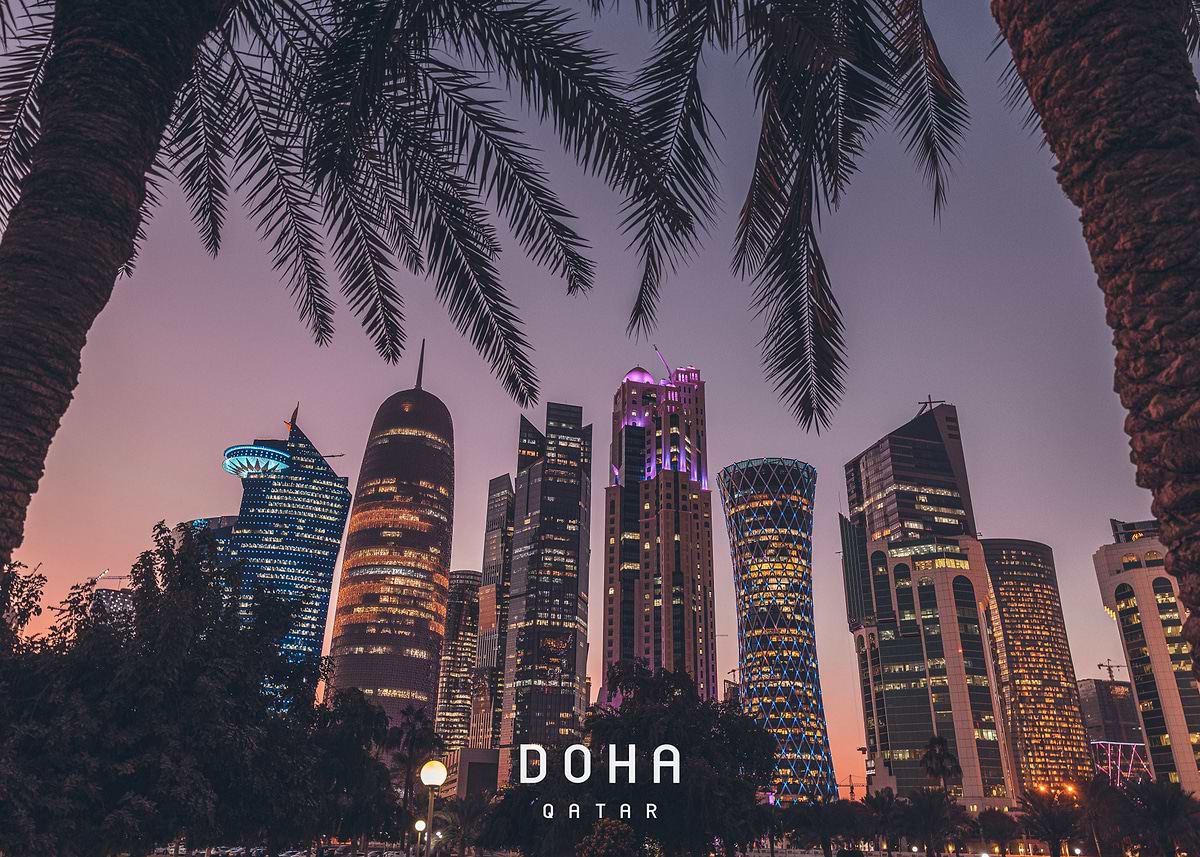 'Doha ' Poster, picture, metal print, paint by Travel Addict | Displate