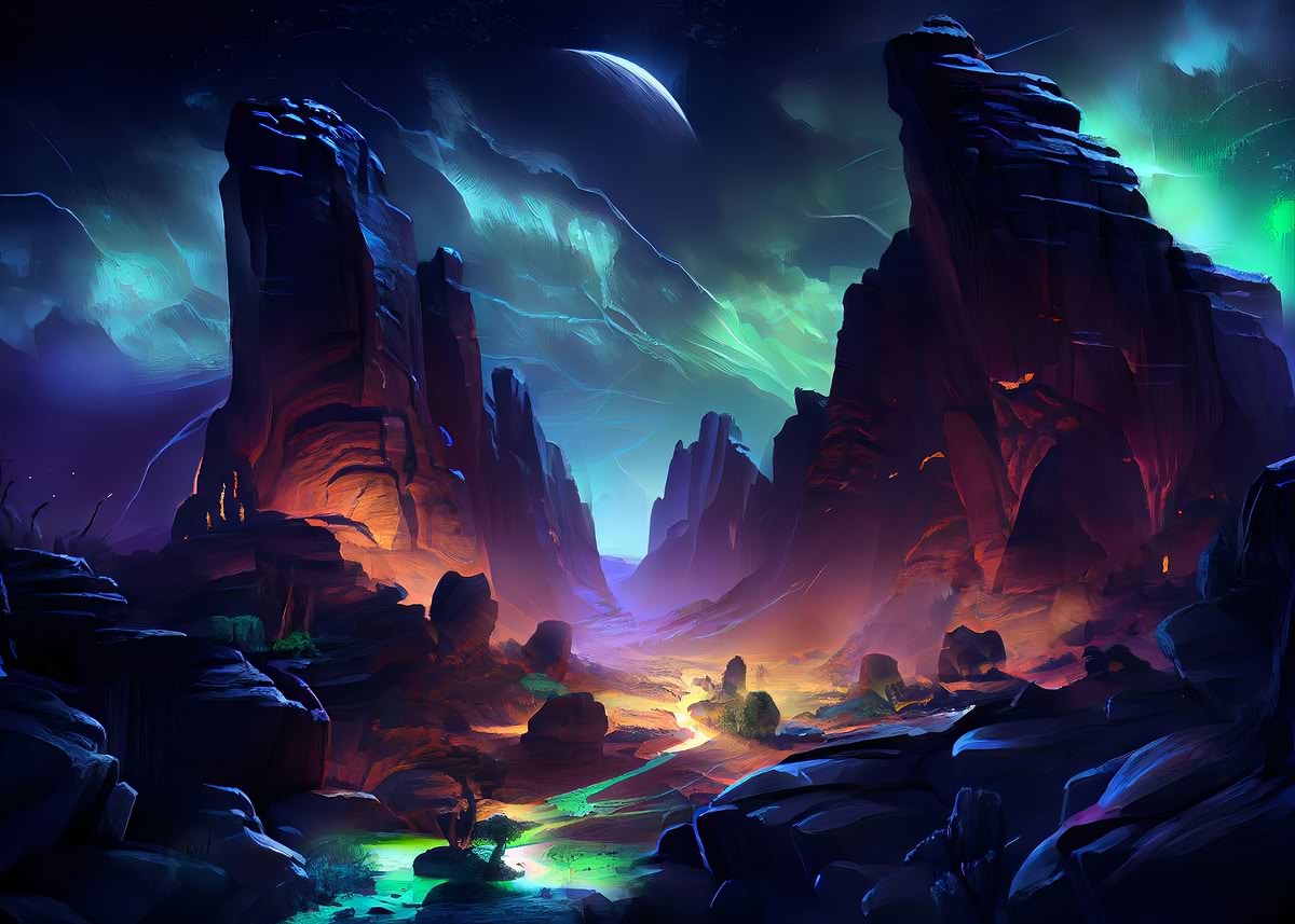 'Alien Planet' Poster, picture, metal print, paint by Zdenek Moravek ...