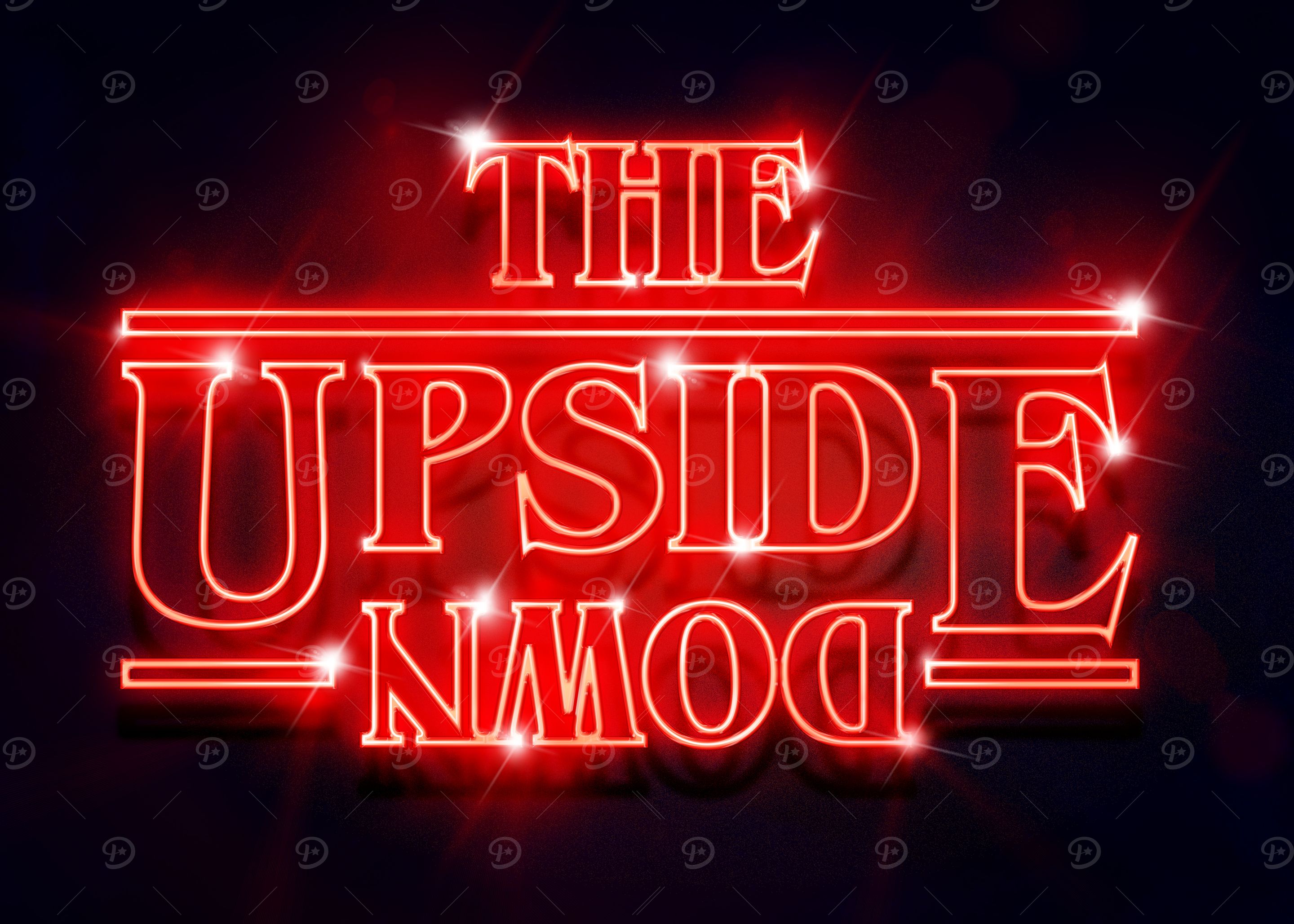 The Upside Down Neon' Poster, picture, metal print, paint by