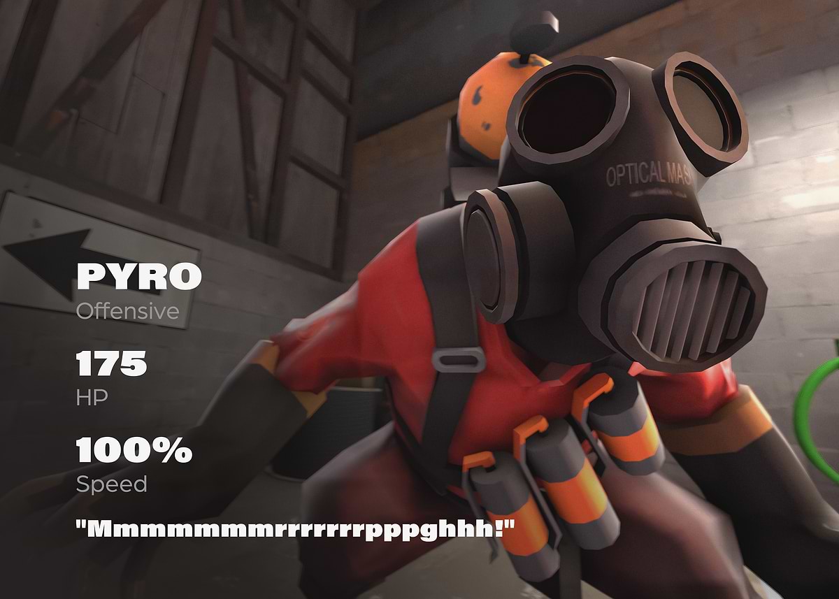 Pyro' Poster, picture, metal print, paint by Team Fortress 2