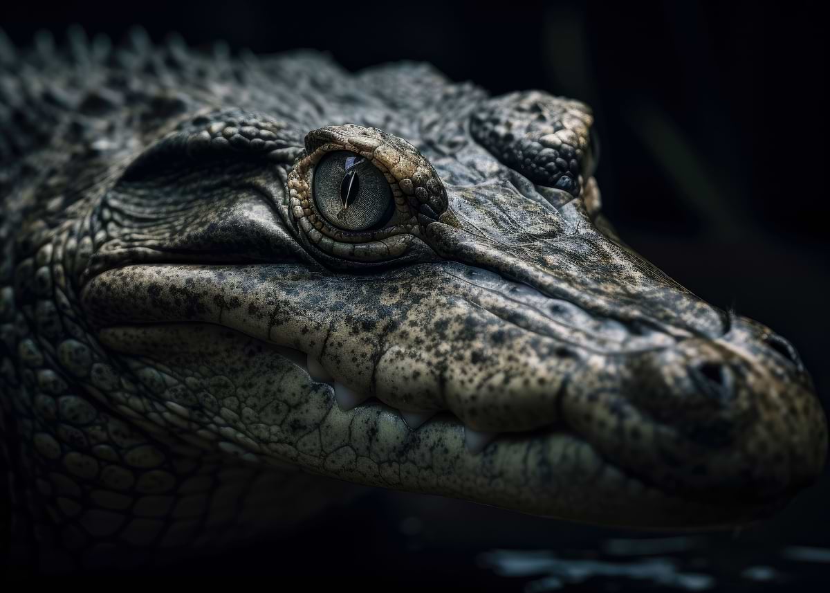 'Crocodile Animal Portrait' Poster, picture, metal print, paint by ...