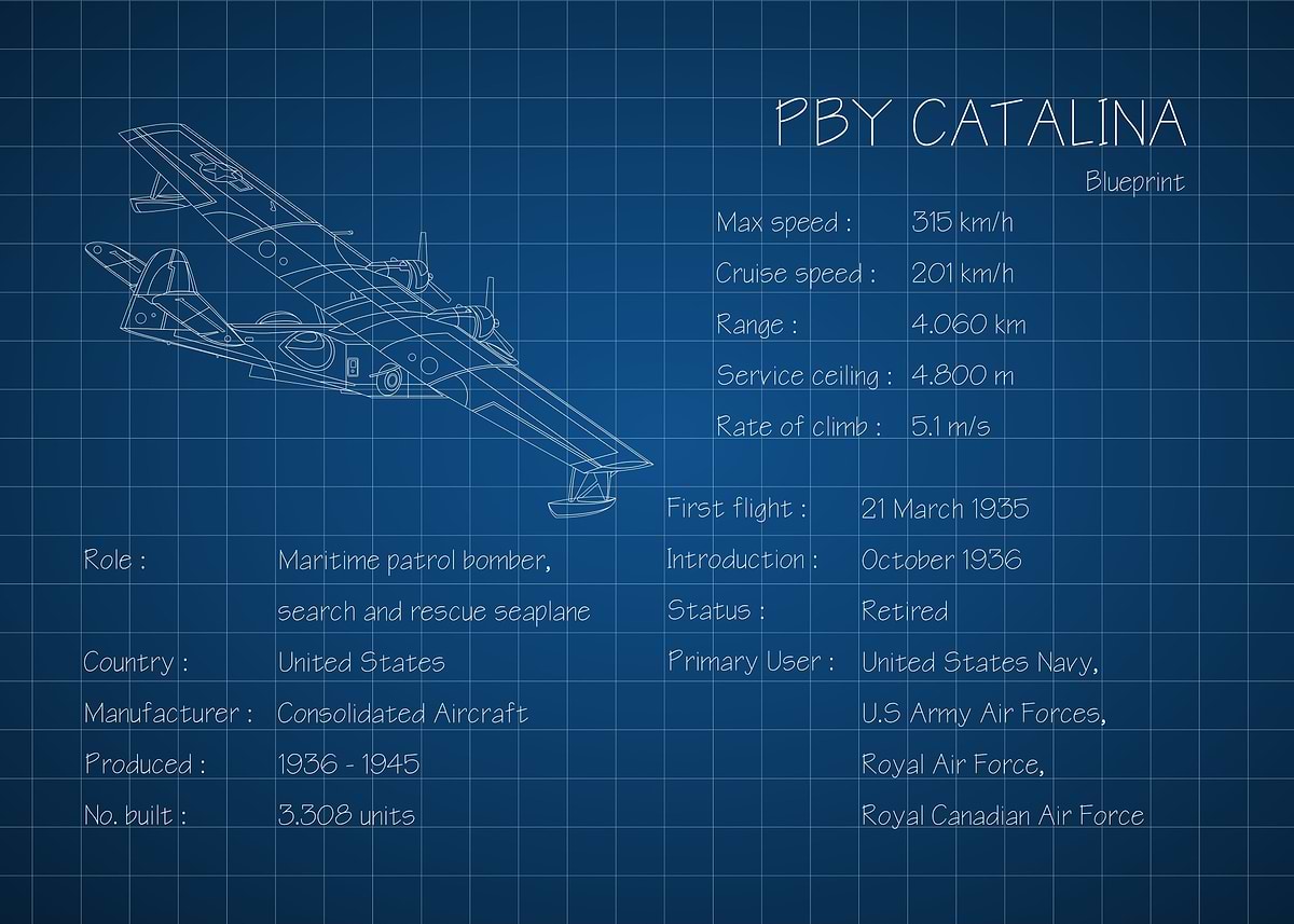 'PBY Catalina' Poster, picture, metal print, paint by Lintang Wicaksono ...