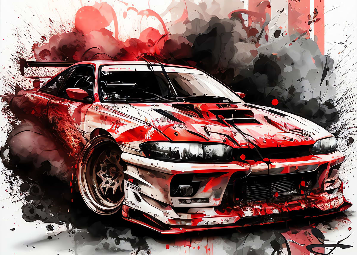 'Nissan JDM Drift Cars' Poster, picture, metal print, paint by Adryan ...
