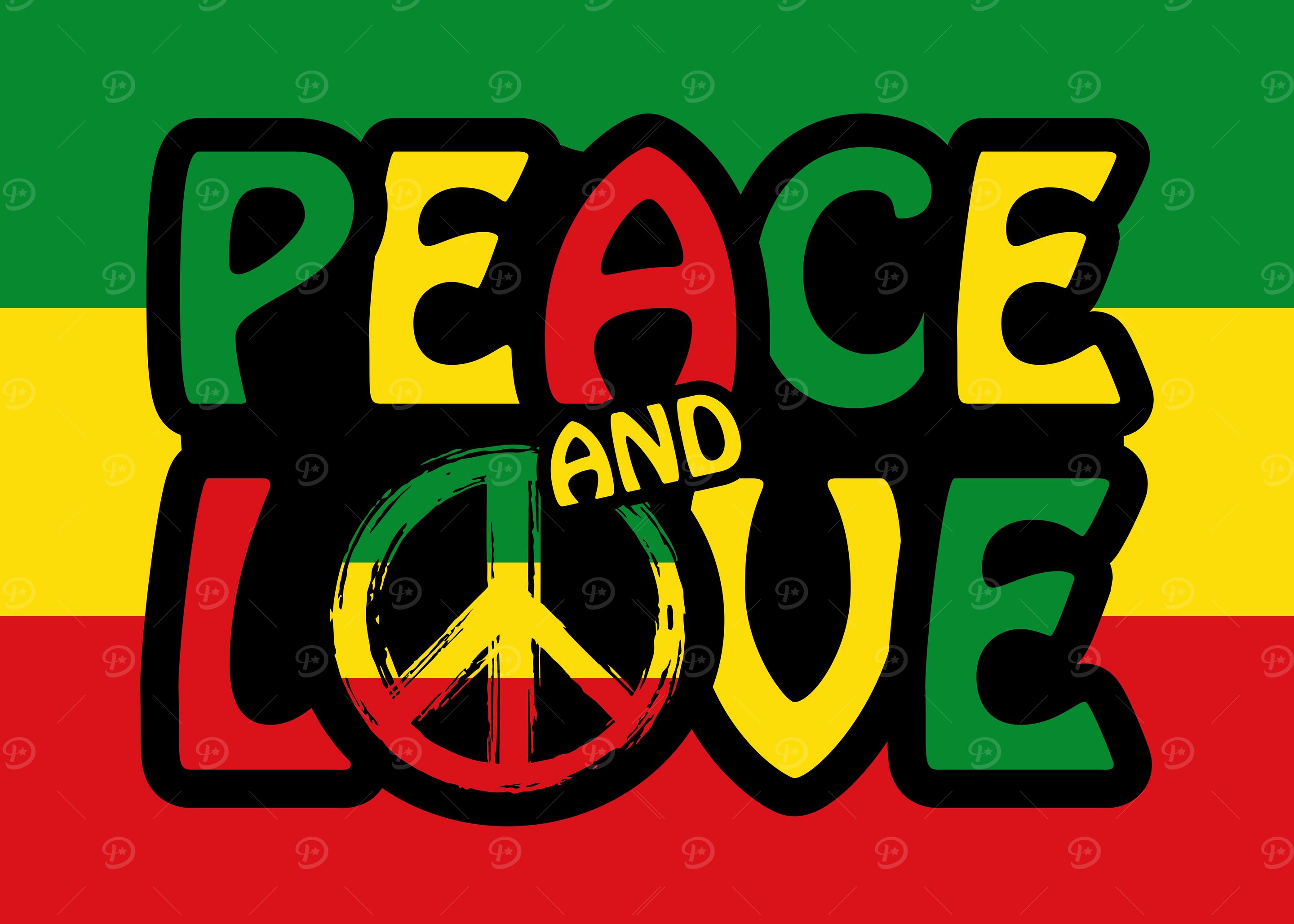 Peace and Love Reggae' Poster, picture, metal print, paint by ALMA