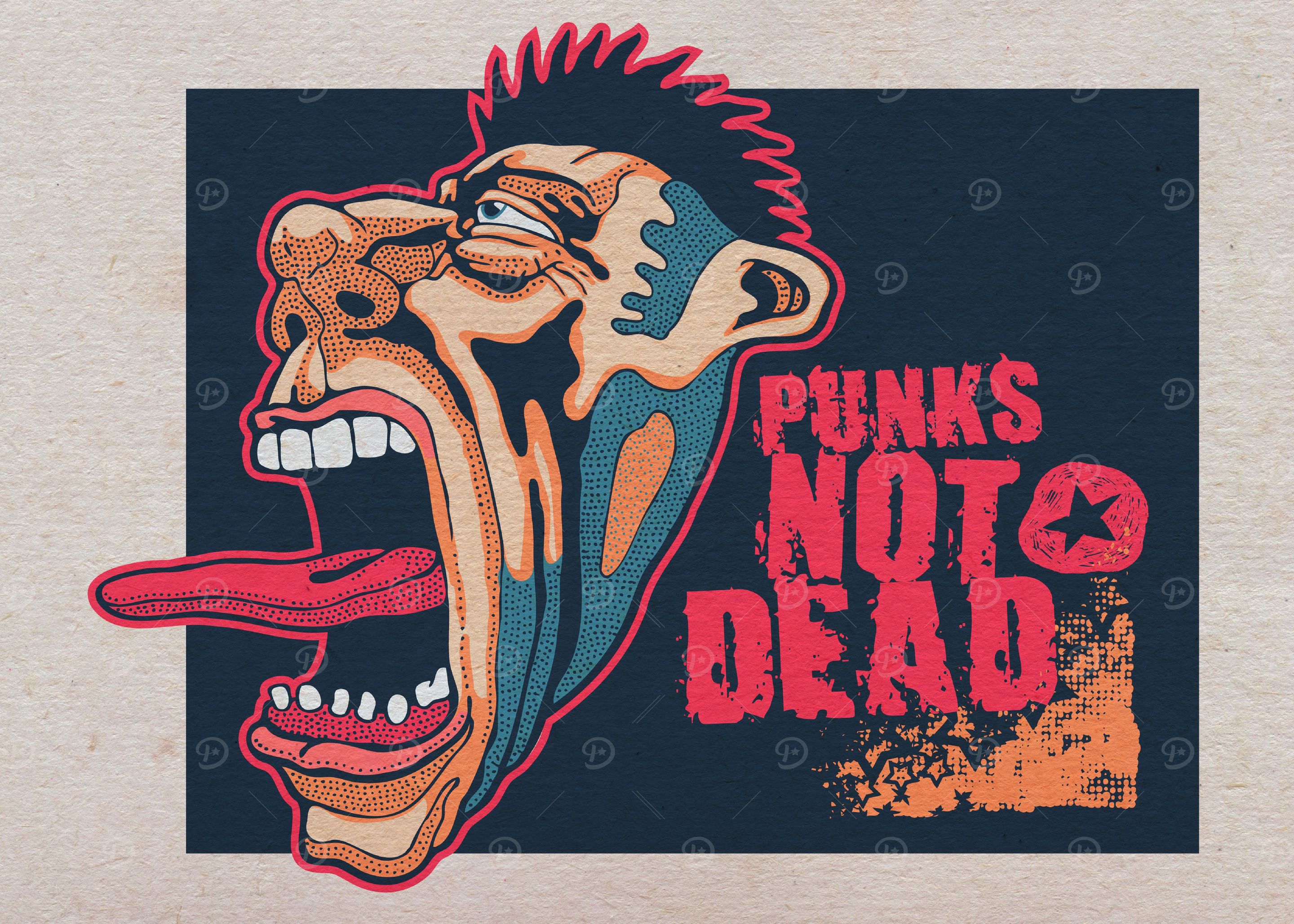 punks not dead' Poster, picture, metal print, paint by Anil Gamble