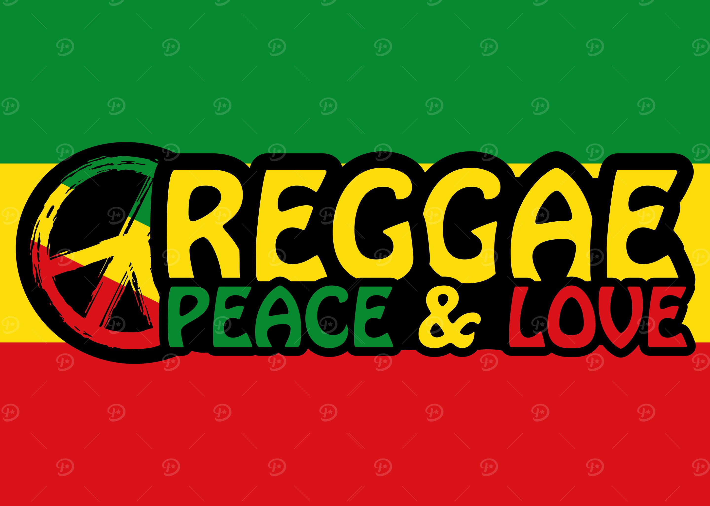Reggae Peace and Love' Poster, picture, metal print, paint by ALMA