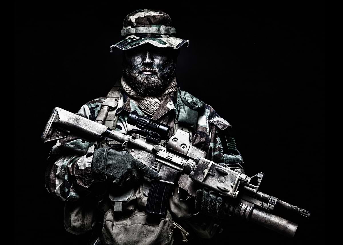 'Commando Soldier' Poster, picture, metal print, paint by ...