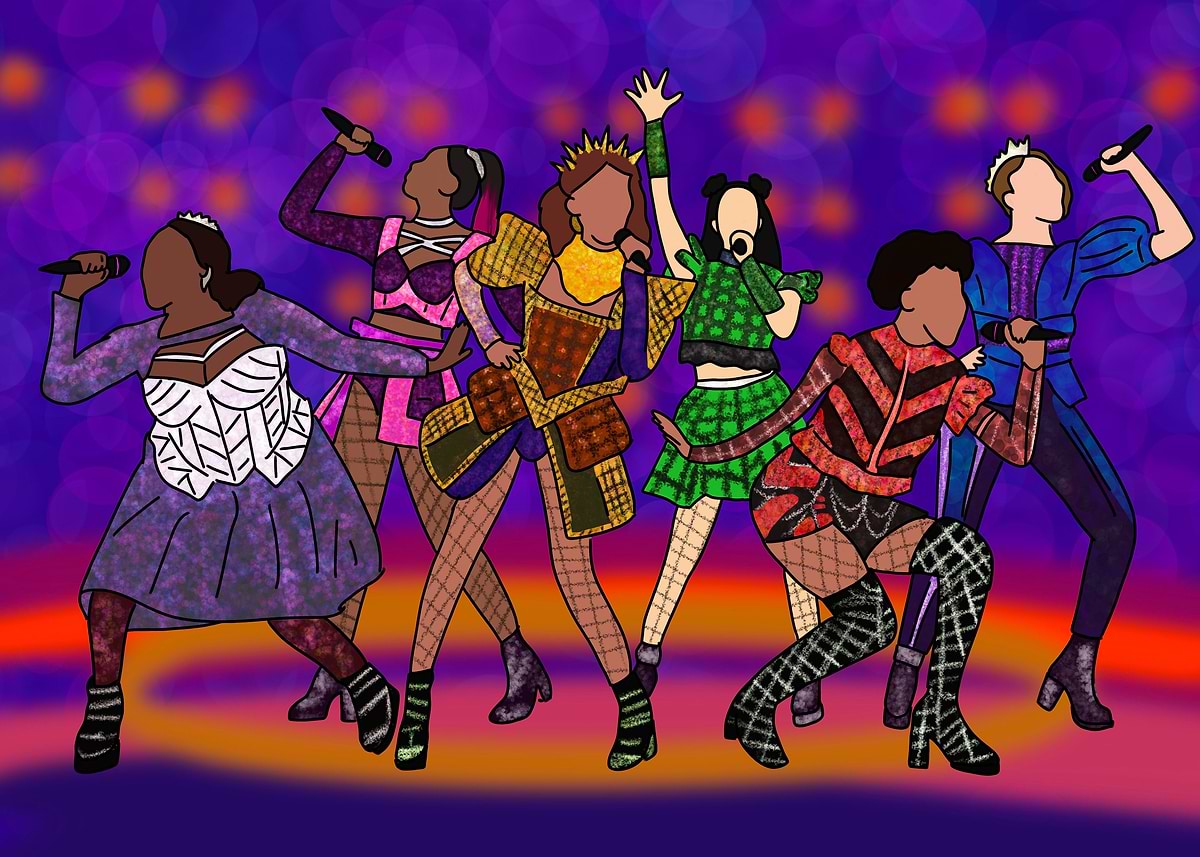 SIX The Musical On Stage' Poster, picture, metal print, paint by