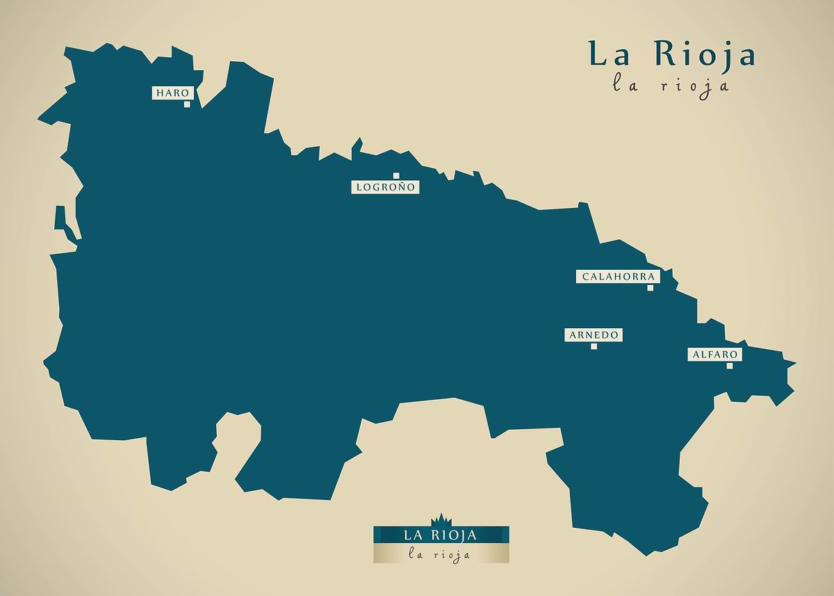 What Is Rioja Map 'La Rioja Spain region map' Poster, picture, metal print, paint by Ingo ...