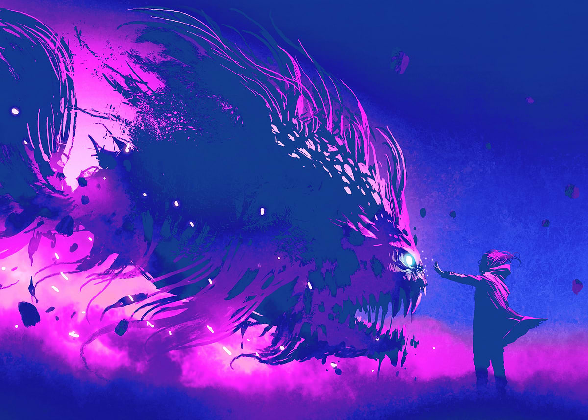 'Wizard Summoning Fish' Poster, picture, metal print, paint by Jihana ...