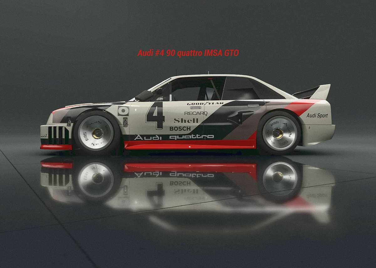 AUDI IMSA 90 GTO QUATTRO POSTER - " AMERICAN WAY OF DRIVE " QUATTRO 20V