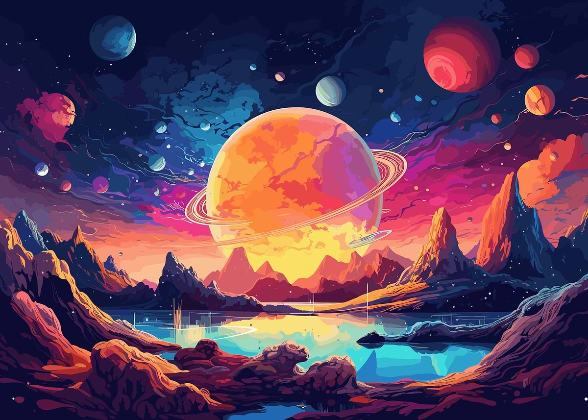 'Landscape of alien world' Poster, picture, metal print, paint by ...