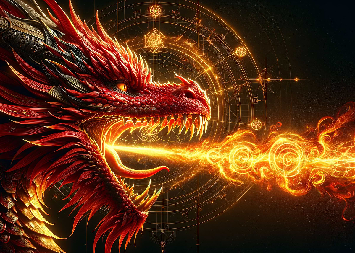 'Dragon Spells' Poster, picture, metal print, paint by Astro Blaster ...