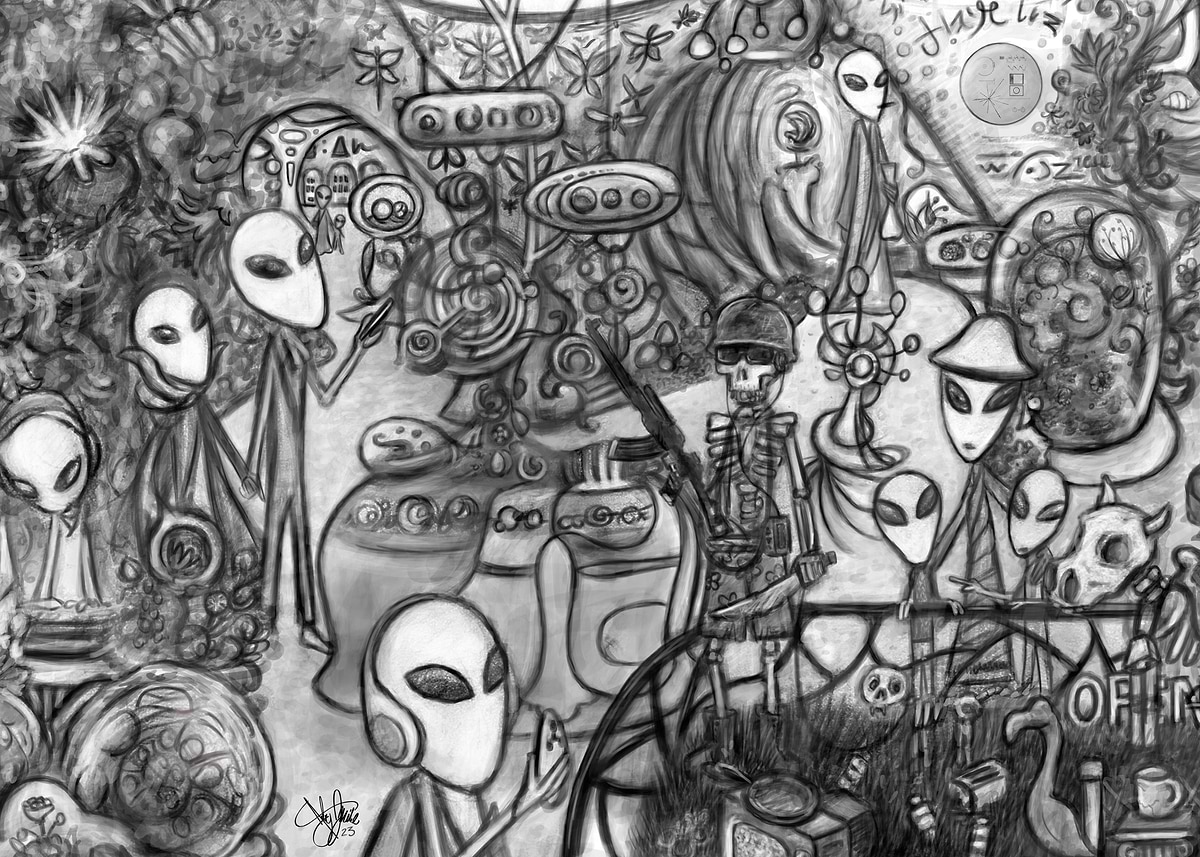 'Alien Museum' Poster, picture, metal print, paint by Incoprea | Displate
