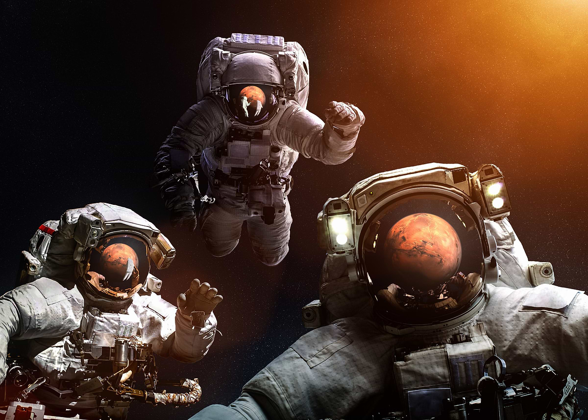 'Triple Spaceman' Poster, picture, metal print, paint by ReskLucky ...