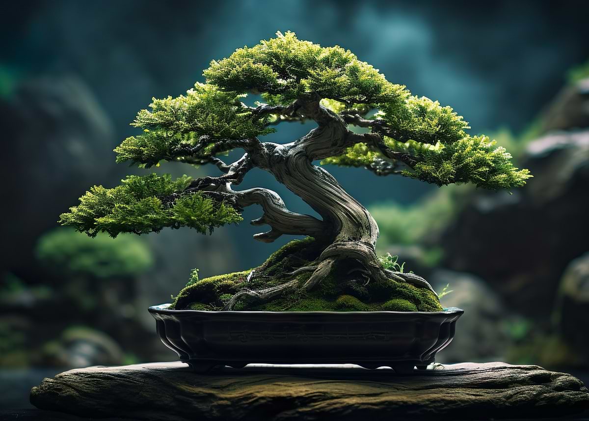 bonsai tree nature' Poster, picture, metal print, paint by EB Art
