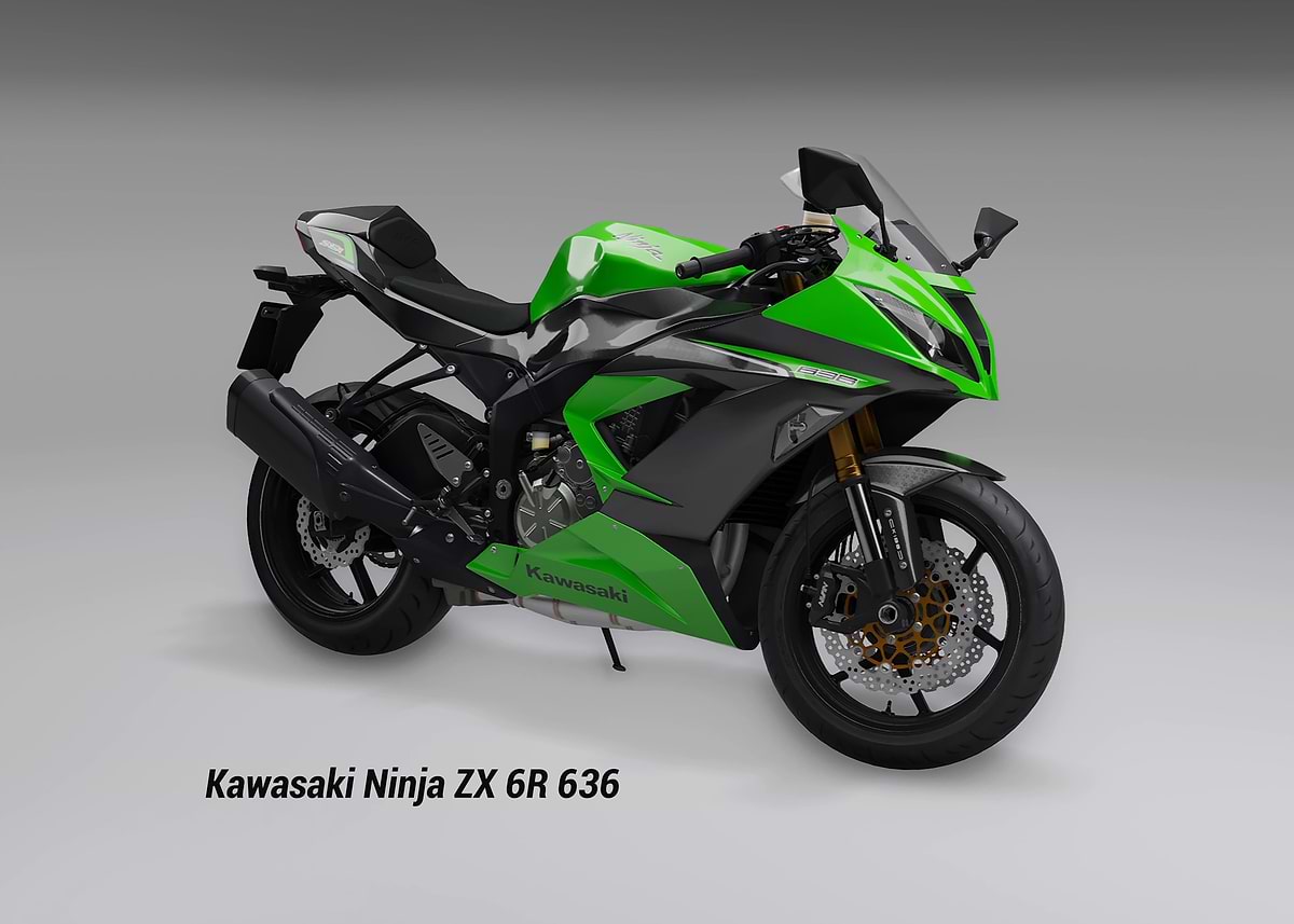 Kawasaki Ninja ZX 6R 636' Poster, picture, metal print, paint by