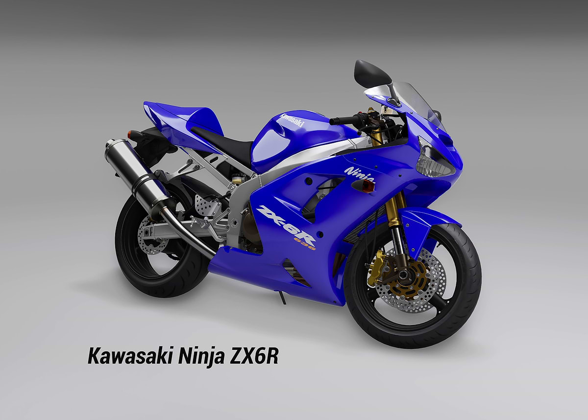 Kawasaki Ninja ZX6R' Poster, picture, metal print, paint by One