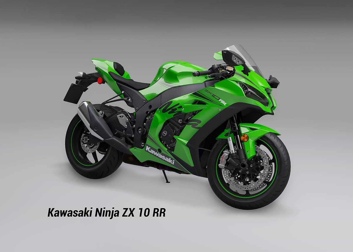 Kawasaki Ninja ZX 10 RR' Poster, picture, metal print, paint by