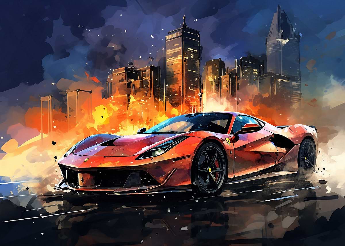額縁 Displate YellowFerrari Limited Poster Displate YellowFerrari Limited Poster - メルカリ