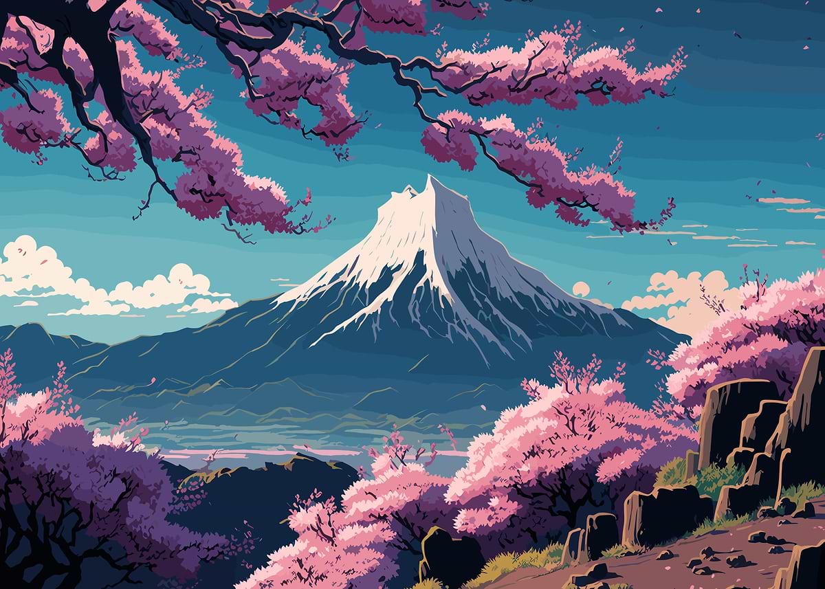 桜と富士山 DISPLATE メタリック ポスター ( #8767 ) 桜と富士山 DISPLATE メタリック ポスター ( #8767 )