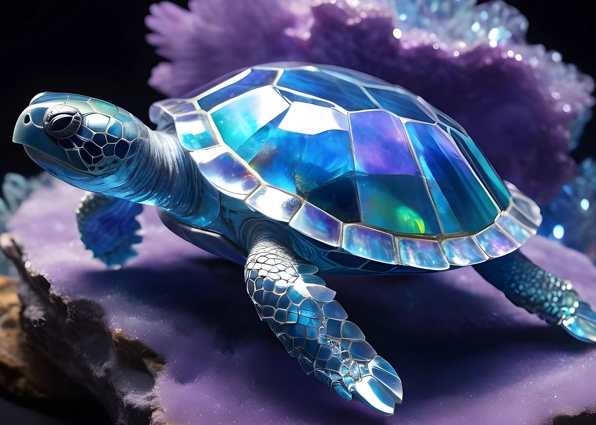 Crystal Back Turtle 'crystal sea turtle' Poster, picture, metal print, paint by Thomas ...