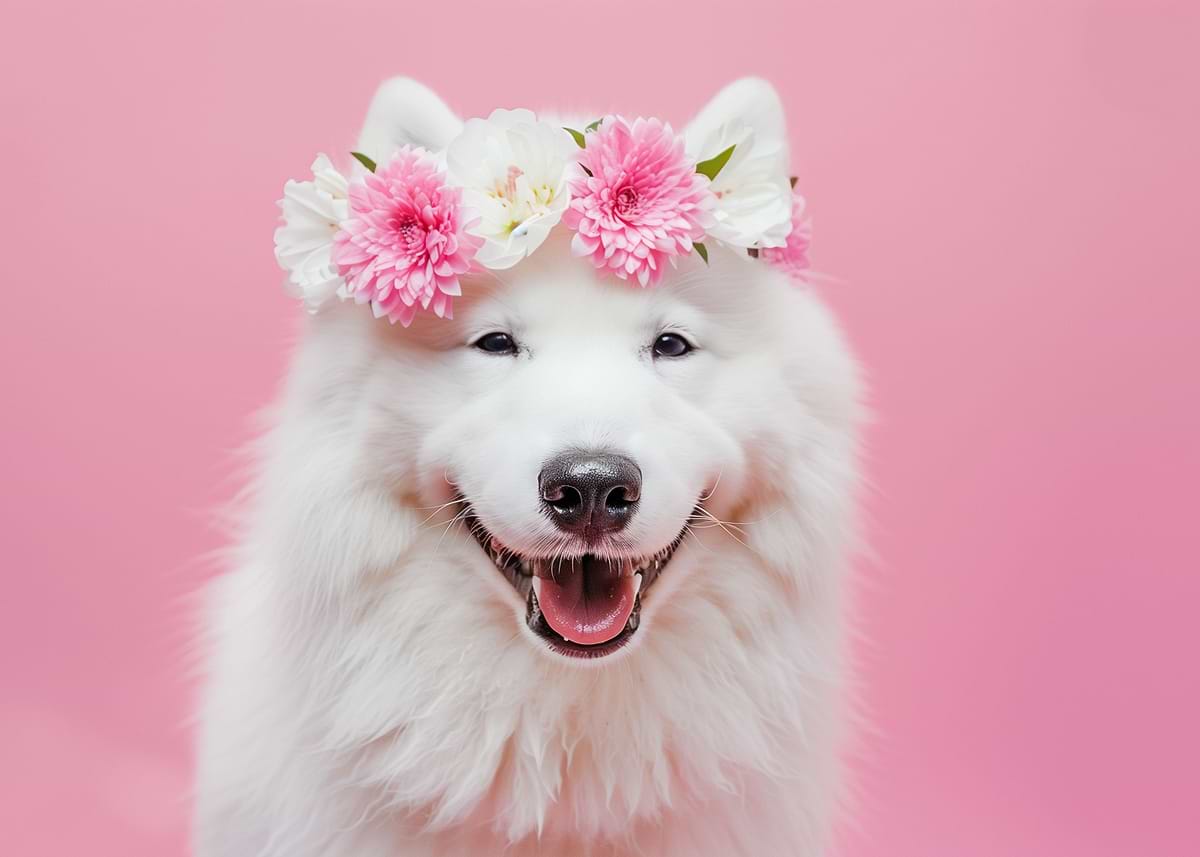 Samoyed dog' Poster, picture, metal print, paint by Kitty Bern