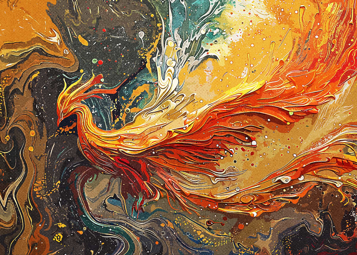 'Phoenix Abstract' Poster, picture, metal print, paint by Ammar Zain ...