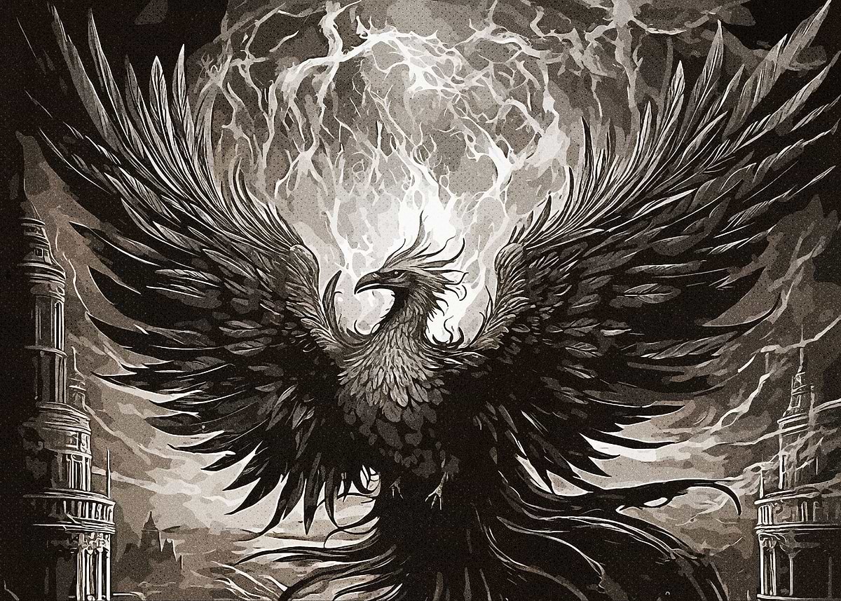 Fanth 'Mystic Black Phoenix' Poster, picture, metal print, paint by Fanth ...