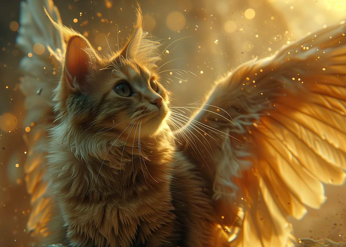 'Cat Angel' Poster, picture, metal print, paint by An Art Company ...