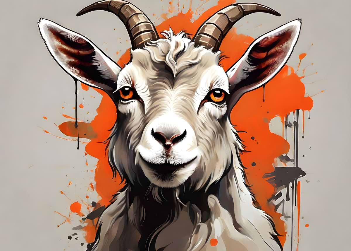 'Goat watercolor' Poster, picture, metal print, paint by LUNOME | Displate