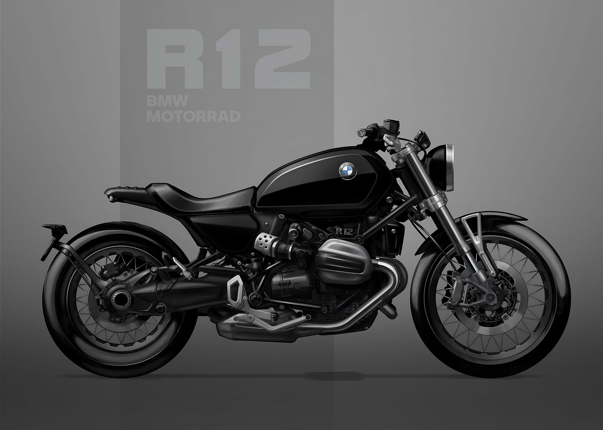 'New BMW R12' Poster, picture, metal print, paint by Osh Studio | Displate