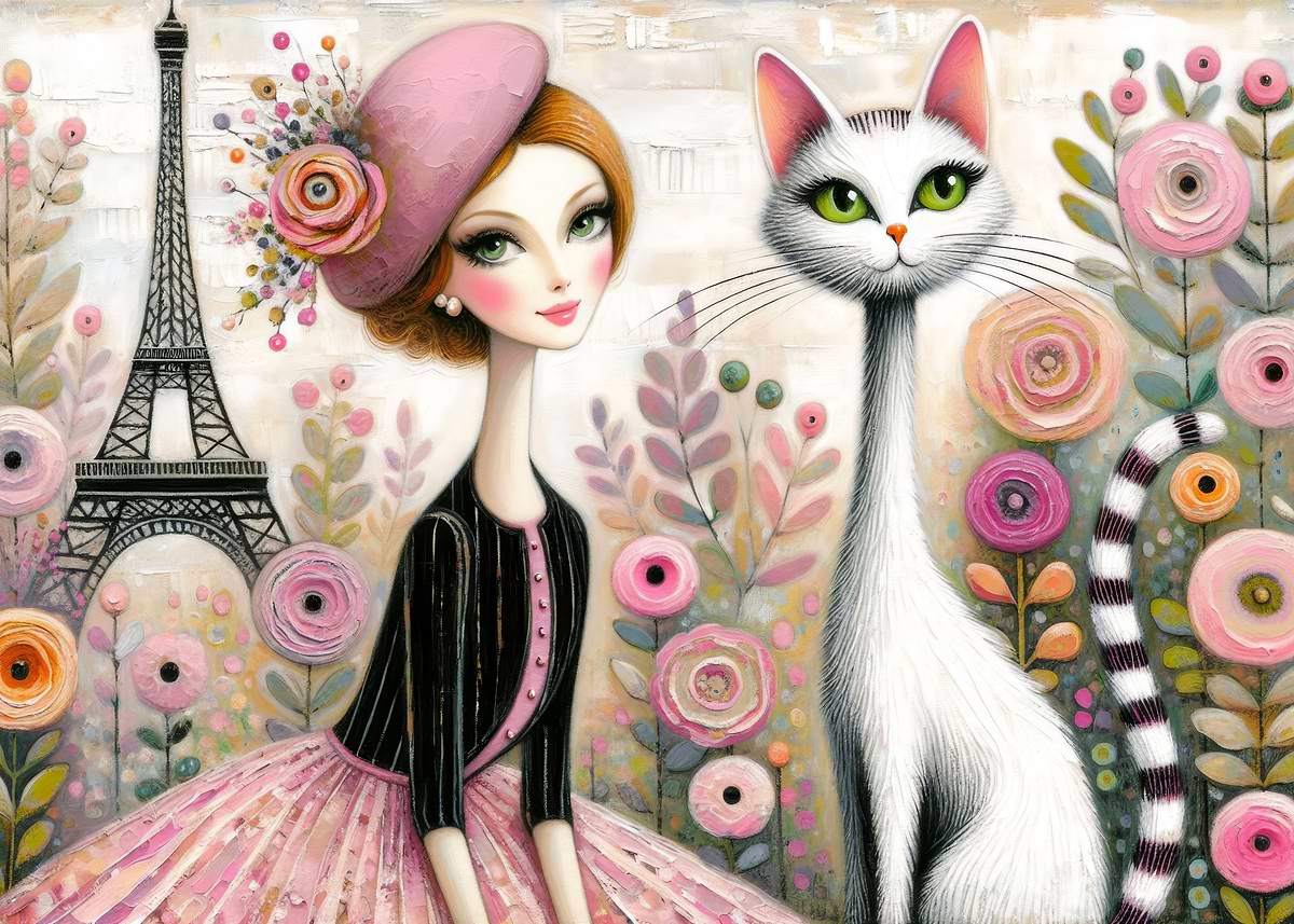 Affiche chat Catisse Cat Lady