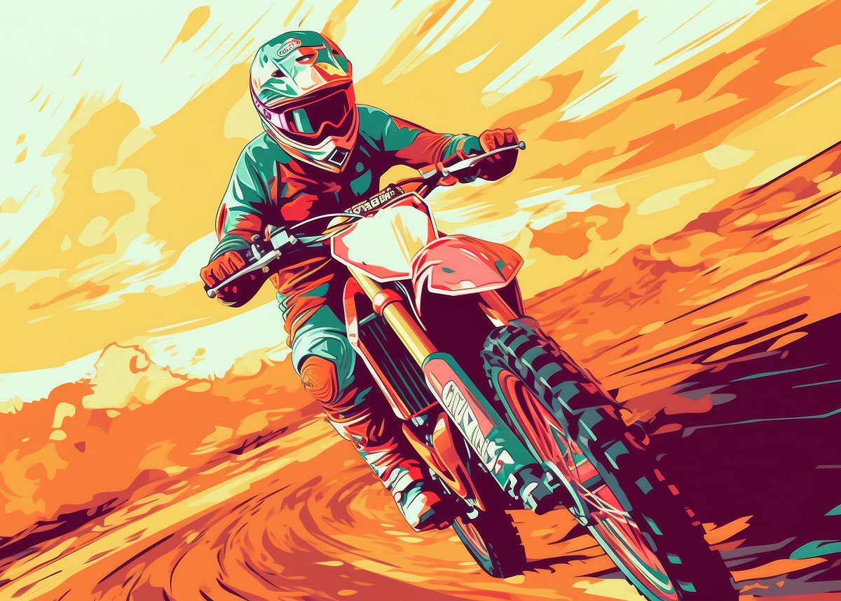Mx Rider Poster 'MX Rider' Poster, picture, metal print, paint by The Flowers | Displate