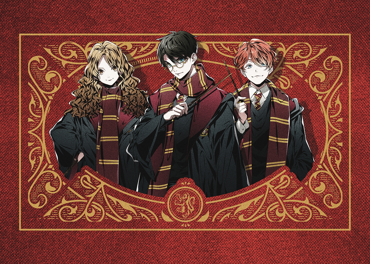 Gryffindor Trio' Poster, picture, metal print, paint by Wizarding
