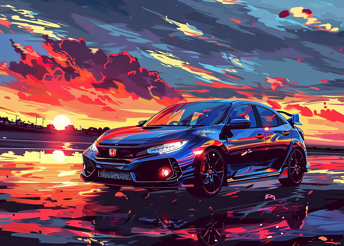 'Honda Civic Type R Limited' Poster, picture, metal print, paint by ...