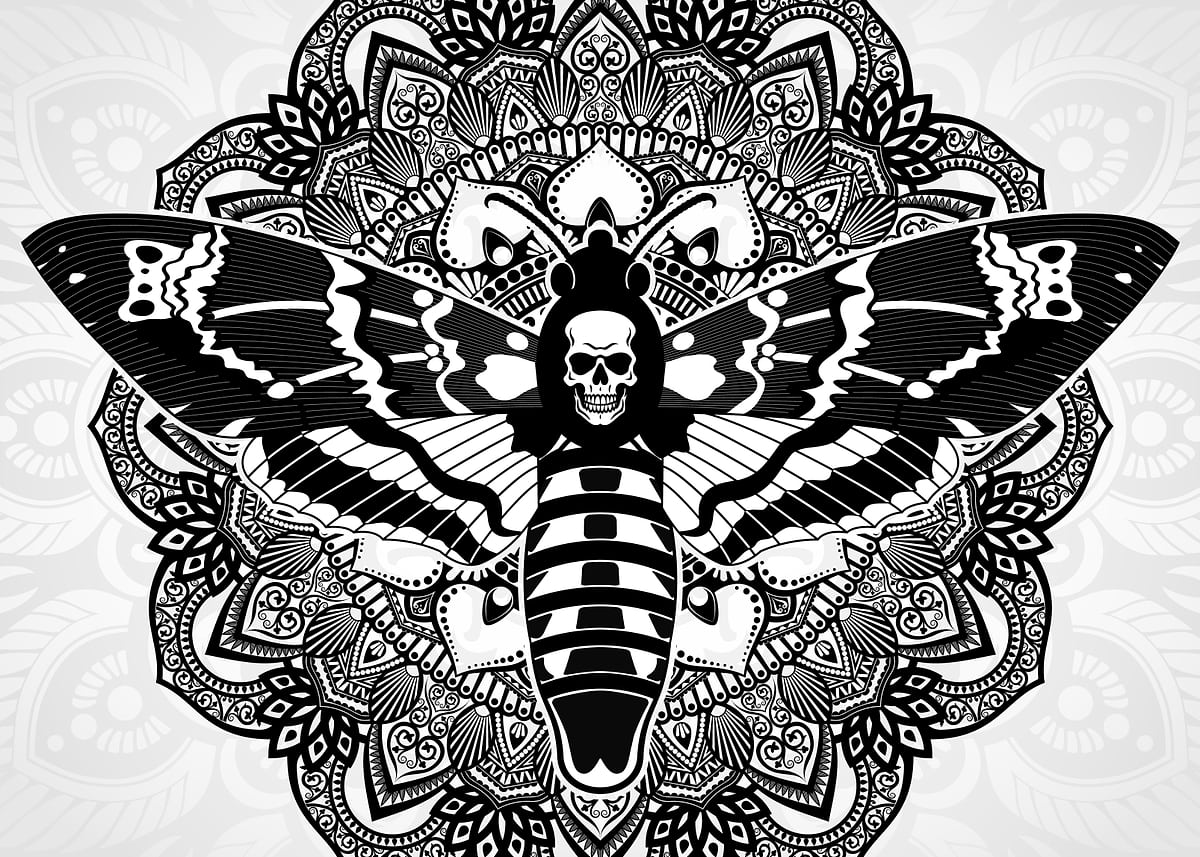 'death head moth mandala' Poster, picture, metal print, paint by Zsolt ...