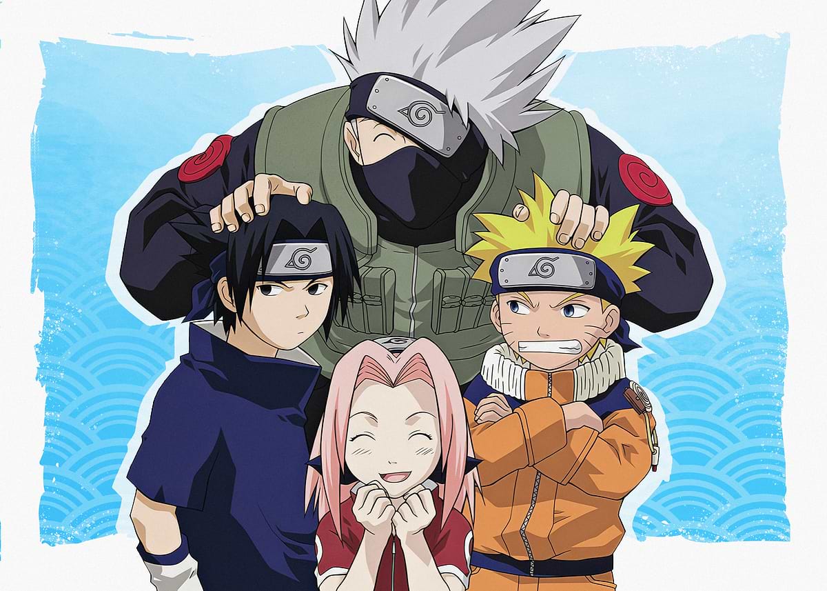 Big 3 and Kakashi' Poster, picture, metal print, paint by Naruto