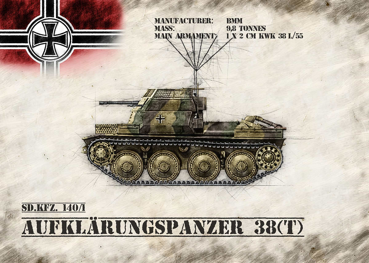 'Aufklarungspanzer 38t' Poster, picture, metal print, paint by ...