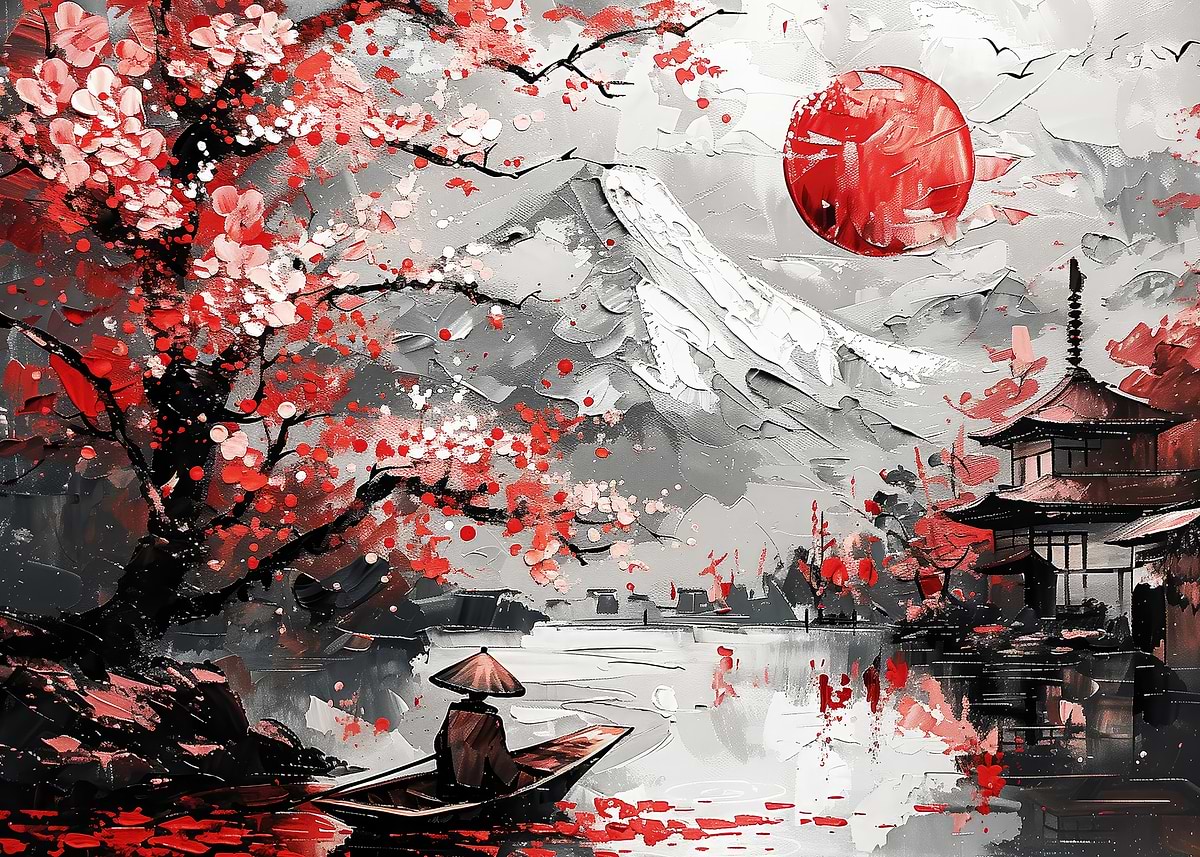 辰　oilpainting from Japan Abstract japanese oil painting' Poster, picture, metal print