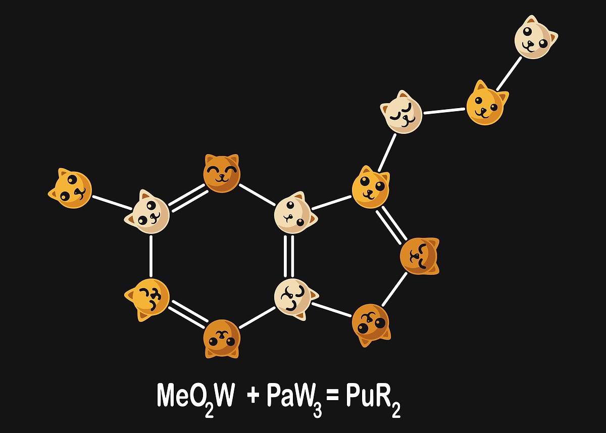 'Cat Chemistry Formula' Poster, picture, metal print, paint by Bramcrye ...