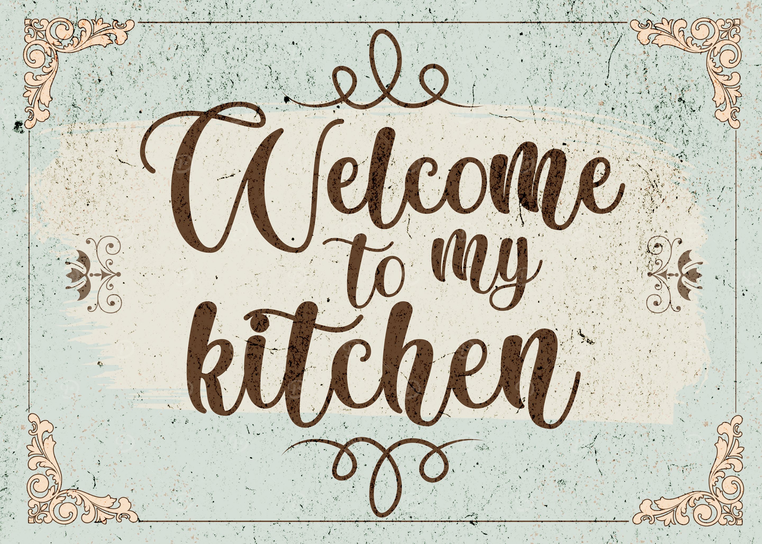 'Welcome to My Kitchen Sign' Poster, picture, metal print, paint by ...