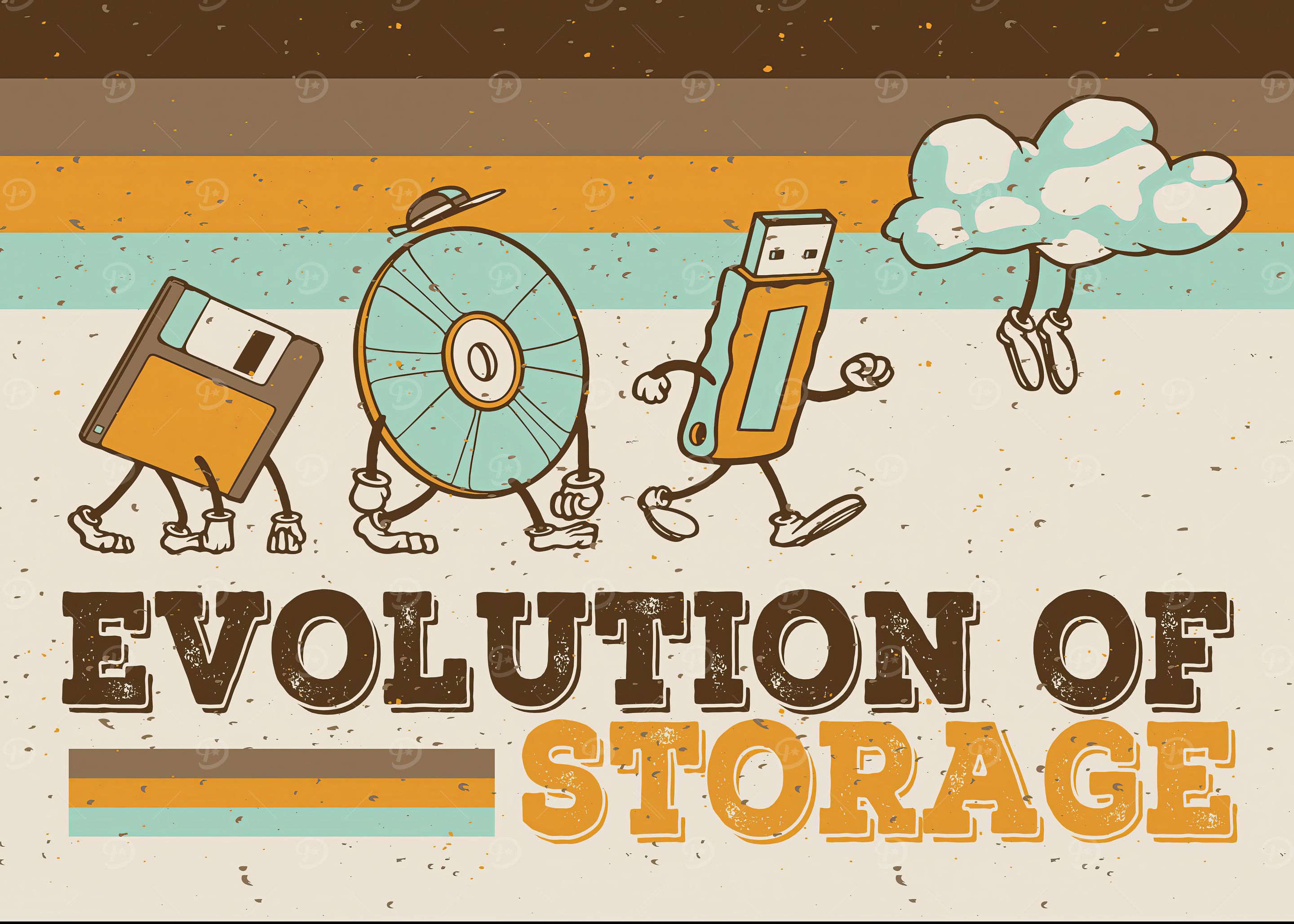 'Evolution of Storage' Poster, picture, metal print, paint by Leika ...