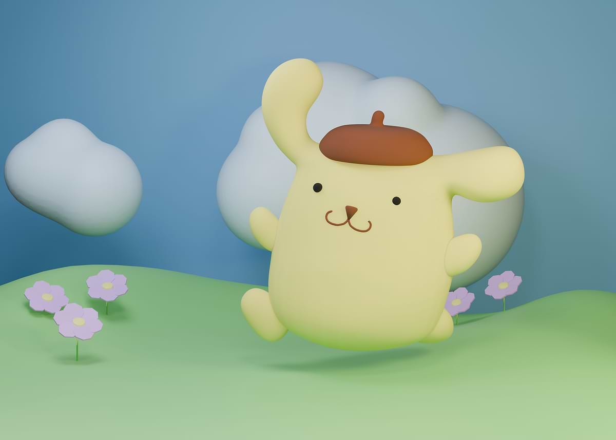 Pompompurin Cute 3D' Poster, picture, metal print, paint by Miguel