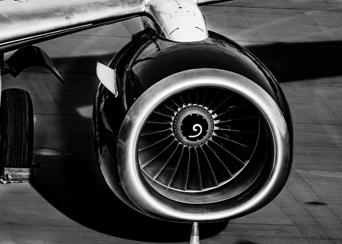 'Airplane Engine Close-up' Poster, picture, metal print, paint by Simon ...