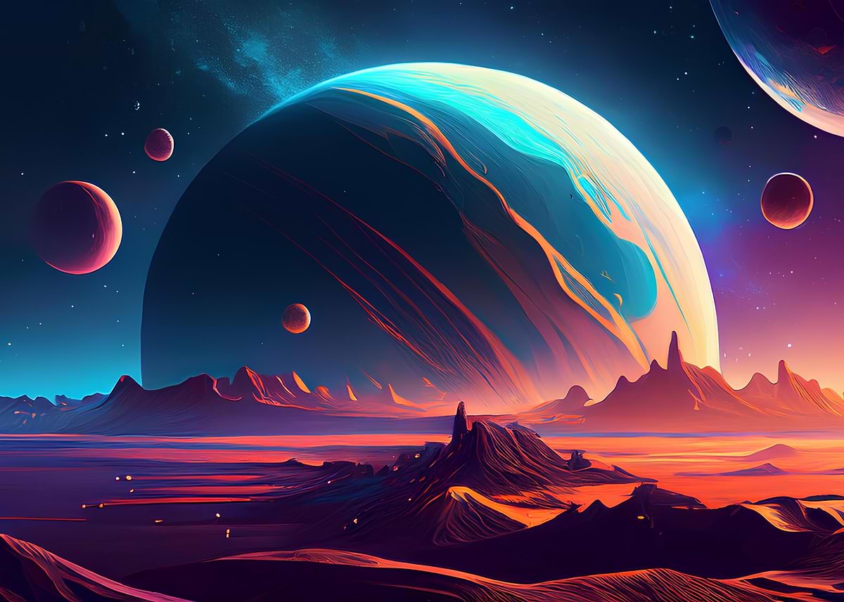 'Alien Planet Landscape' Poster, picture, metal print, paint by Xander ...