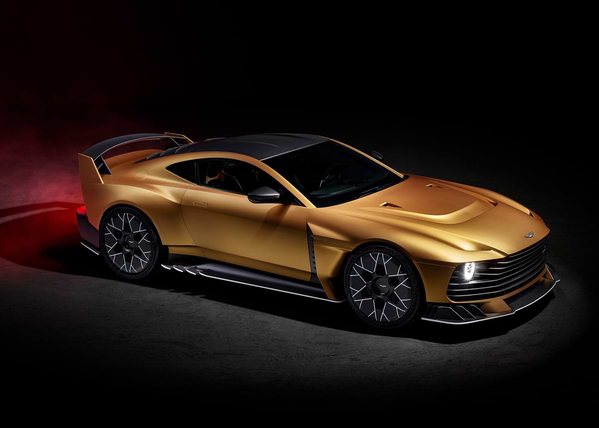 Martin Racing Gold 'Gold Aston Martin Sports Car' Poster, picture, metal print, paint by ...